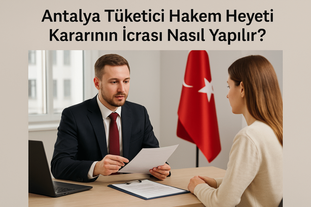 Tüketici hakem heyeti kararına dayanarak Antalya’da icra takibi başlatan avukatın müvekkiliyle görüşmesi